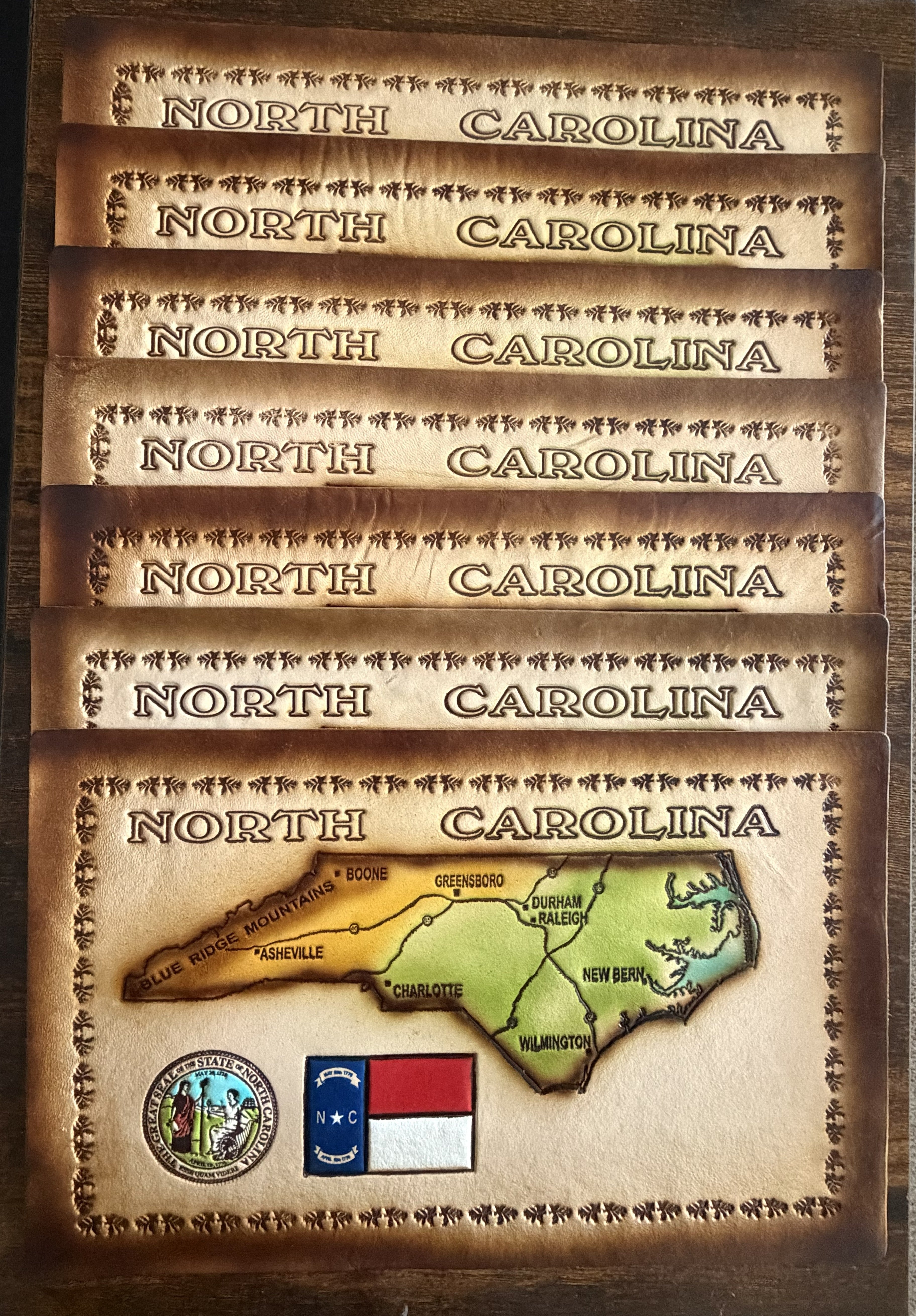 Leather Handcrafted Map