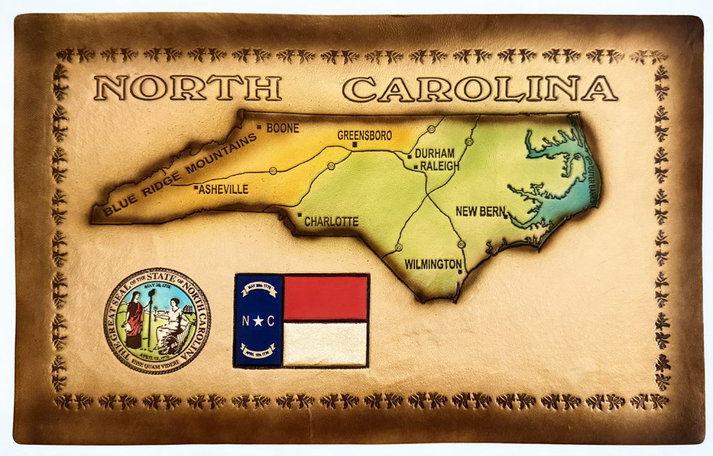 Leather Handcrafted Map